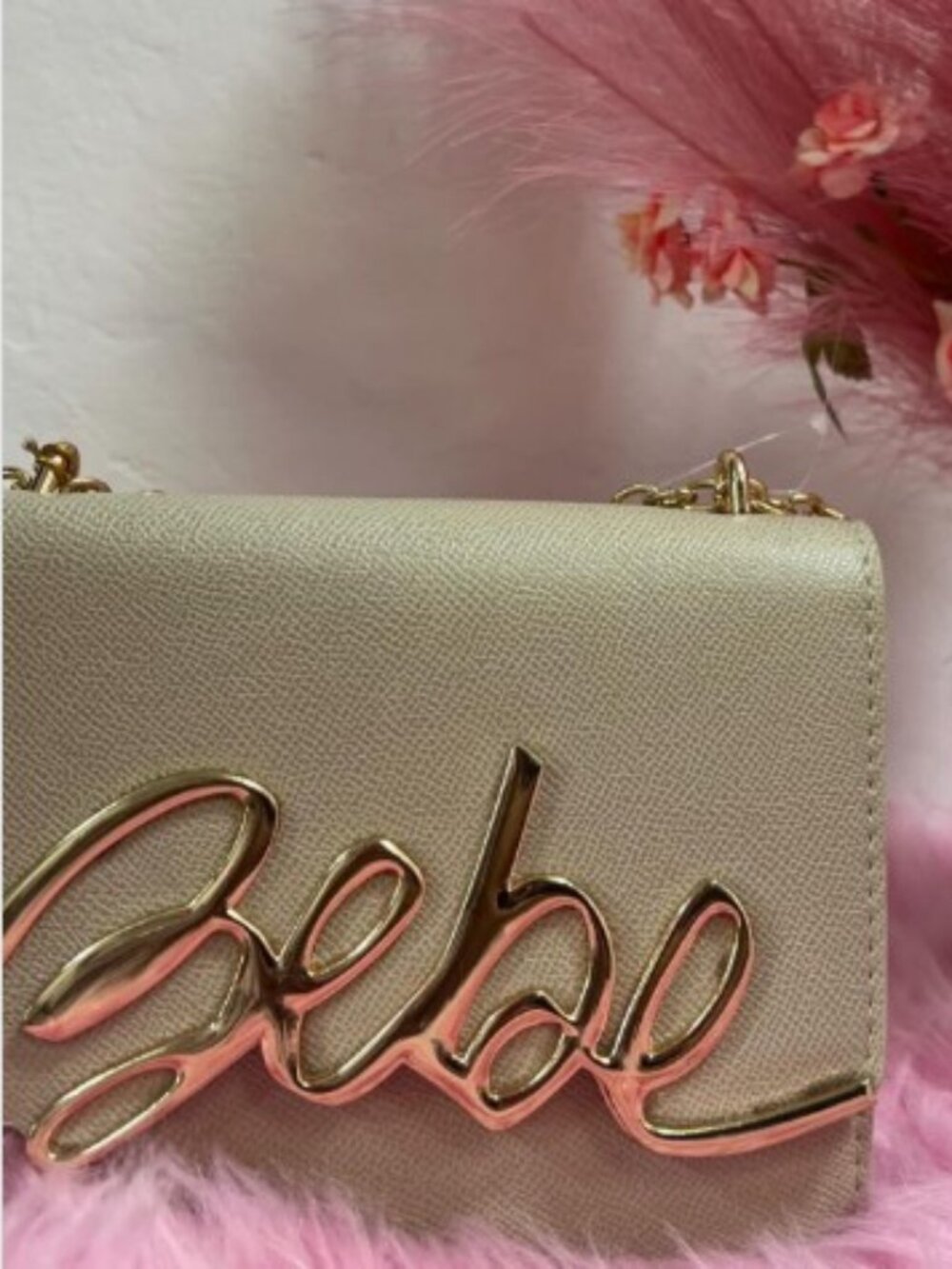 NWT MSRP $89 Bebe Gabriel Shoulder Bag in Light Taupe